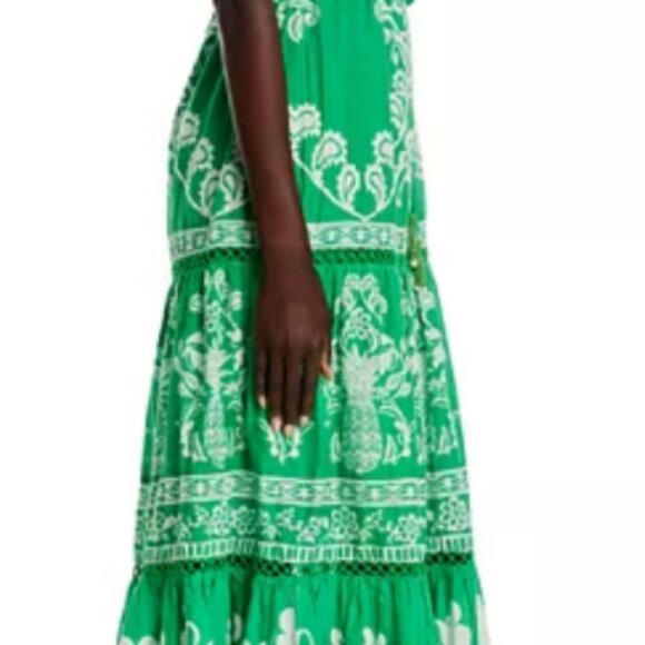 XL FARM Rio Sweet Garden Green Maxi Dress One Shoulder NWOT Never Worn - Picture 5 of 16